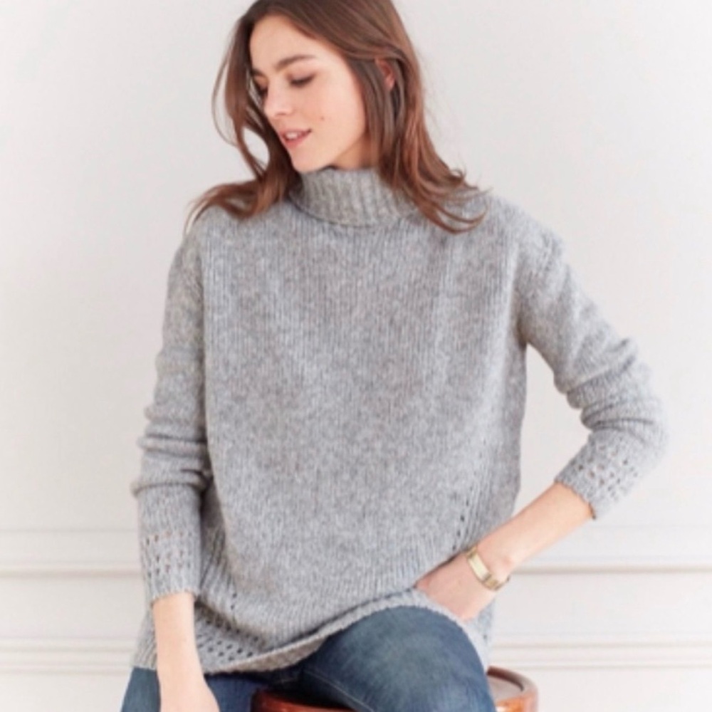 Sezane Gray Turtleneck Sweater